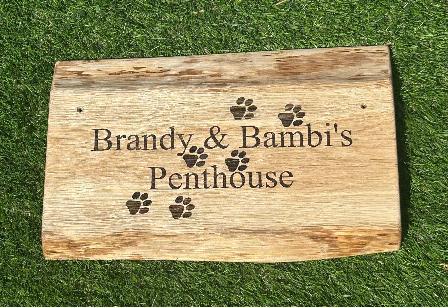 Live Edge Solid Oak Sign