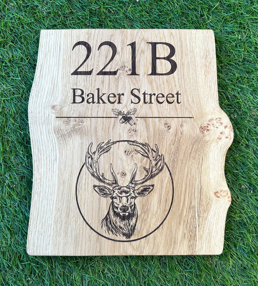 Live Edge Solid Oak Sign